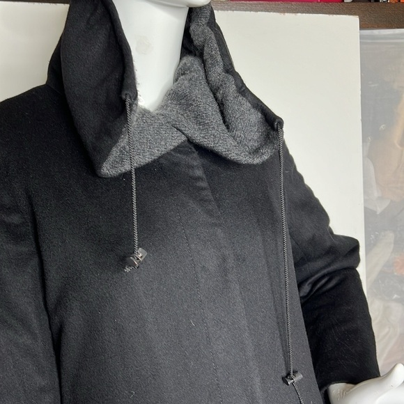 Sophia Cashmere Sz 8-10 Black Interior Quilt Cashmere Hidden Snap Front Coat - Picture 7 of 10